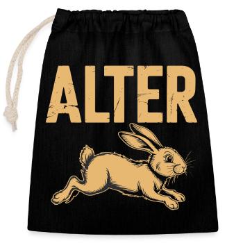  Alter Lustiger Hase Spruch Oster Motiv Für - Verschließbarer Geschenkbeutel aus Baumwolle (25x30cm) - Schwarz - Vorne
