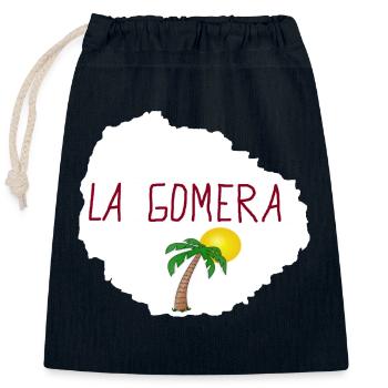 La Gomera, île des Canaries - Sac cadeau en coton avec cordon (25 x 30 cm) - bleu marine - Devant