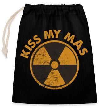 Kiss My mAs - Closable cotton gift bag (25x30cm) - black - Front