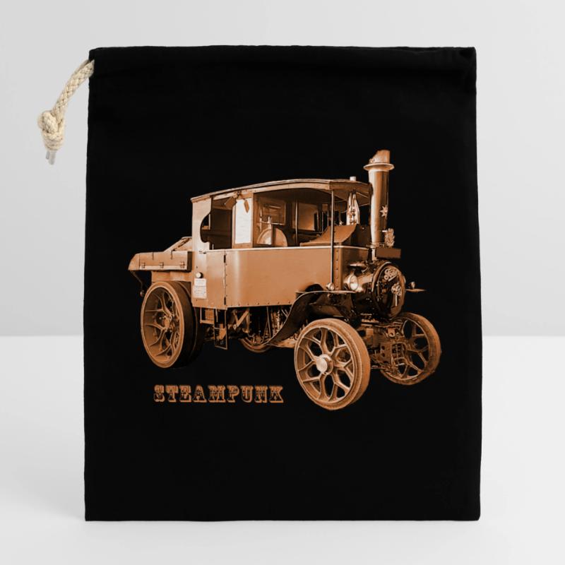 Traktor Tractor Steampunk Zahnrad Retro Technik Verschließbarer Geschenkbeutel aus Baumwolle (25x30cm)