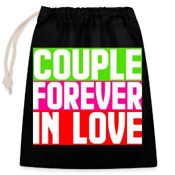 couple amoureux pour toujours - Sac cadeau en coton avec cordon (25 x 30 cm) - noir - Devant