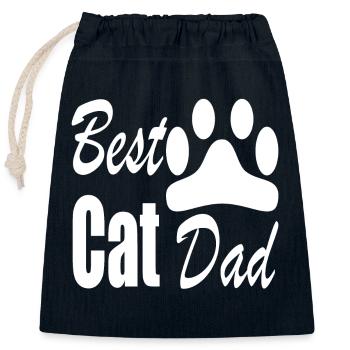 Best Cat Dad - Verschließbarer Geschenkbeutel aus Baumwolle (25x30cm) - Navy - Vorne