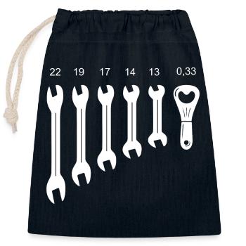 Werkzeug - Verschließbarer Geschenkbeutel aus Baumwolle (25x30cm) - Navy - Vorne
