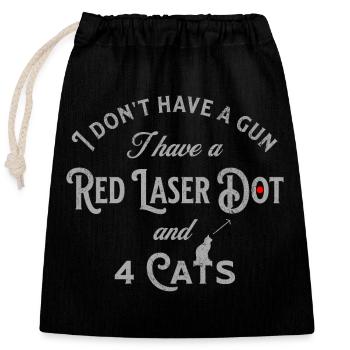 Cat Humor - No Weapons - Funny Motif - Closable cotton gift bag (25x30cm) - black - Front