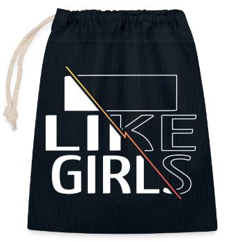Love Grl PWR Barber Hair Féminin Génial - Sac cadeau en coton avec cordon (25 x 30 cm) - bleu marine - Devant
