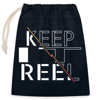 Bass Fishing Tournaments Fish Hook Funny Quote - Closable cotton gift bag (25x30cm) - navy - Front