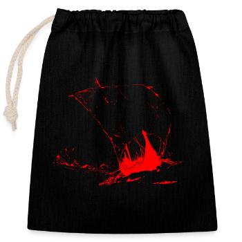 Viking Sailing - Closable cotton gift bag (25x30cm) - black - Front