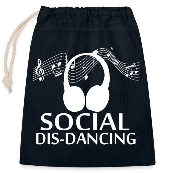 Dancing Dance Music - Closable cotton gift bag (25x30cm) - navy - Front