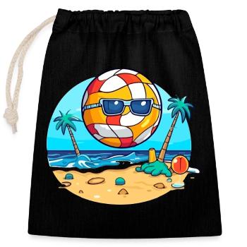 Oko le ballon de Beach volley - Sac cadeau en coton avec cordon (25 x 30 cm) - noir - Devant