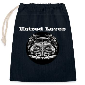 Hotrod Lover weiß - Verschließbarer Geschenkbeutel aus Baumwolle (25x30cm) - Navy - Vorne