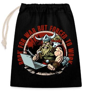 Viking admin with lettering - Closable cotton gift bag (25x30cm) - black - Front