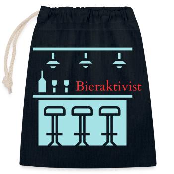 Bieraktivist! Party, Mallorca, Karneval, JGA! - Verschließbarer Geschenkbeutel aus Baumwolle (25x30cm) - Navy - Vorne