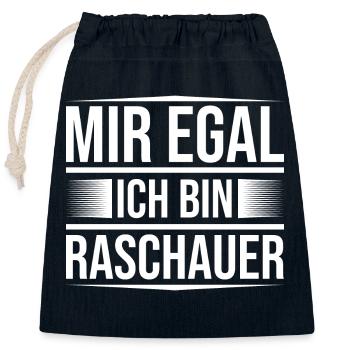 Raschau mir egal - Verschließbarer Geschenkbeutel aus Baumwolle (25x30cm) - Navy - Vorne