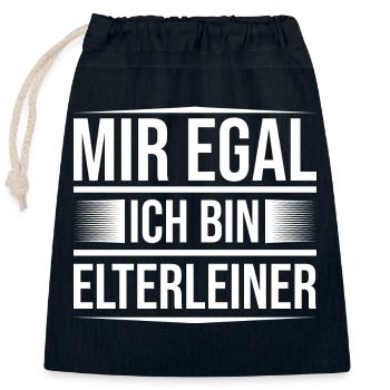 Mir egal Elterlein - Verschließbarer Geschenkbeutel aus Baumwolle (25x30cm) - Navy - Vorne