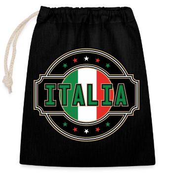 Italien - Verschließbarer Geschenkbeutel aus Baumwolle (25x30cm) - Schwarz - Vorne