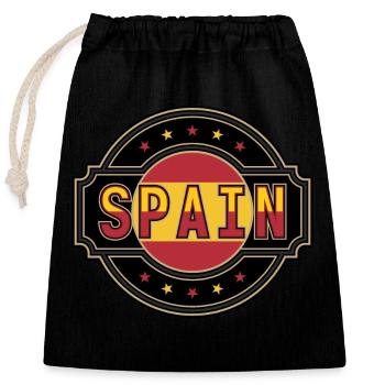 Spain - Verschließbarer Geschenkbeutel aus Baumwolle (25x30cm) - Schwarz - Vorne