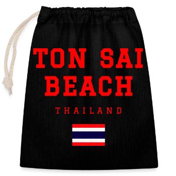 Ton Sai Beach Thailand - Verschließbarer Geschenkbeutel aus Baumwolle (25x30cm) - Schwarz - Vorne