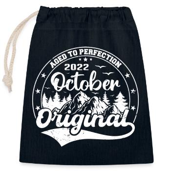 Oktober 2022 geboren Legenden Geburtstag Geschenk - Verschließbarer Geschenkbeutel aus Baumwolle (25x30cm) - Navy - Vorne