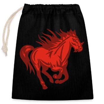 Demonic Horse - Closable cotton gift bag (25x30cm) - black - Front