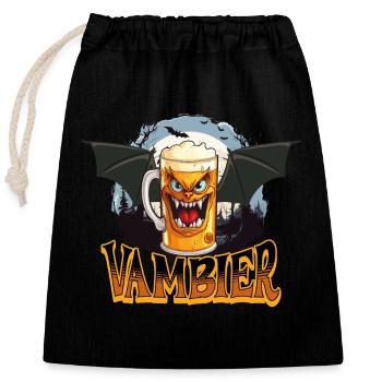 Vambier Vampire Bière Halloween Party Drôle Costume - Sac cadeau en coton avec cordon (25 x 30 cm) - noir - Devant