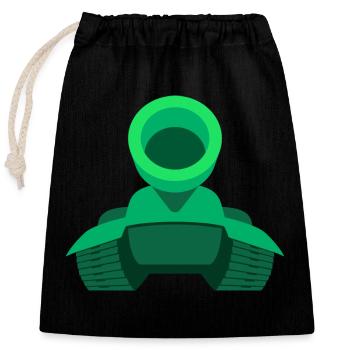 Tank Logo - Closable cotton gift bag (25x30cm) - black - Front