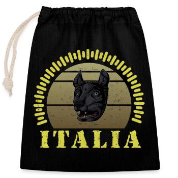 Lupa Capitolina Wolf Rome Italie Histoire - Sac cadeau en coton avec cordon (25 x 30 cm) - noir - Devant