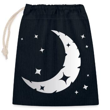 Mond und Sterne - Verschließbarer Geschenkbeutel aus Baumwolle (25x30cm) - Navy - Vorne