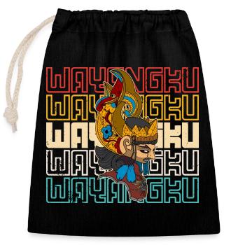 Bali Indonesien Wayang Ozeanien Reise Asien - Verschließbarer Geschenkbeutel aus Baumwolle (25x30cm) - Schwarz - Vorne