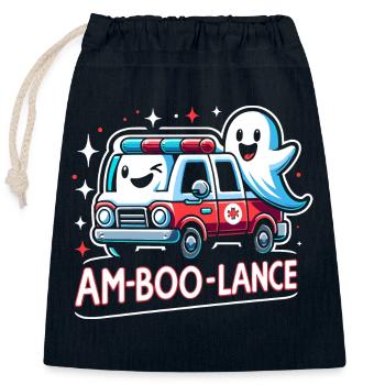 Am-Boo-Lance Ambulance Driver Paramedics EMS Hallo - Closable cotton gift bag (25x30cm) - navy - Front