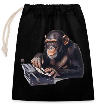 Das Infinite-Monkey-Theorem, ein Gedankenabenteuer - Verschließbarer Geschenkbeutel aus Baumwolle (25x30cm) - Schwarz - Vorne