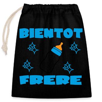 SOON BROTHER - Closable cotton gift bag (25x30cm) - black - Front