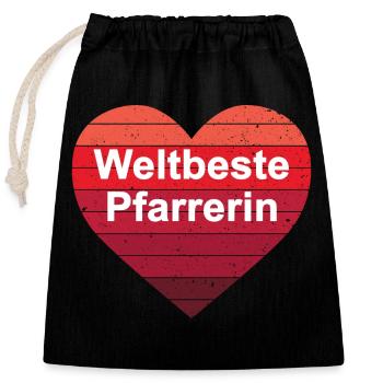 Weltbeste Pfarrerin Pastorin Beste Pfarrerinnen - Verschließbarer Geschenkbeutel aus Baumwolle (25x30cm) - Schwarz - Vorne