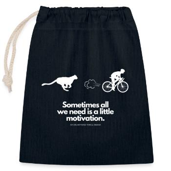 Une motivation supplémentaire pour les cyclistes WildPuma - Sac cadeau en coton avec cordon (25 x 30 cm) - bleu marine - Devant