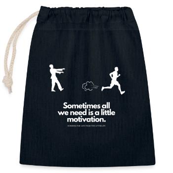 Motivation supplémentaire pour Runner Zombie - Sac cadeau en coton avec cordon (25 x 30 cm) - bleu marine - Devant