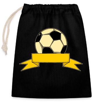 Nom de football bannière boucle jaune - Sac cadeau en coton avec cordon (25 x 30 cm) - noir - Devant