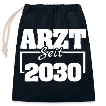 2030 - Closable cotton gift bag (25x30cm) - navy - Front