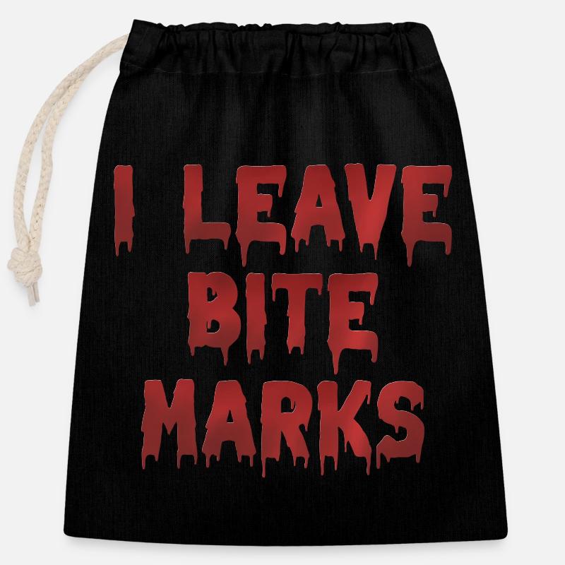 Traces de sang de la marque de morsure - Sac cadeau en coton avec cordon (25 x 30 cm) - noir