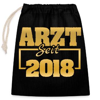 2018 - Closable cotton gift bag (25x30cm) - black - Front