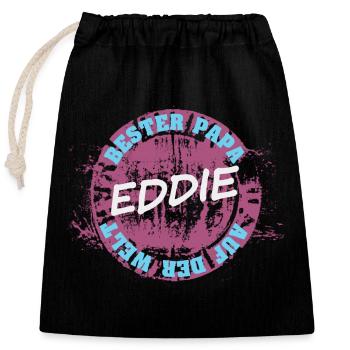 Fête des pères Eddie - Sac cadeau en coton avec cordon (25 x 30 cm) - noir - Devant