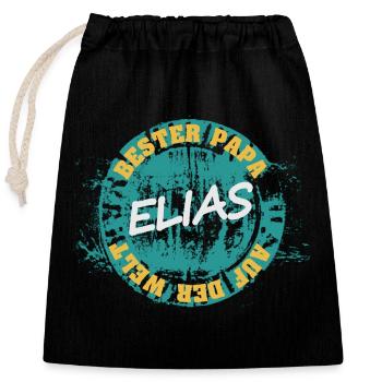 Elias - Sac cadeau en coton avec cordon (25 x 30 cm) - noir - Devant