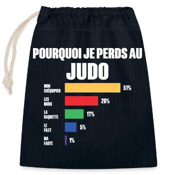 Judo-Trikot Ich kann nicht Ich habe Judo - Verschließbarer Geschenkbeutel aus Baumwolle (25x30cm) - Navy - Vorne
