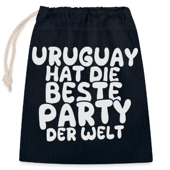 Holiday destination Uruguay - Closable cotton gift bag (25x30cm) - navy - Front