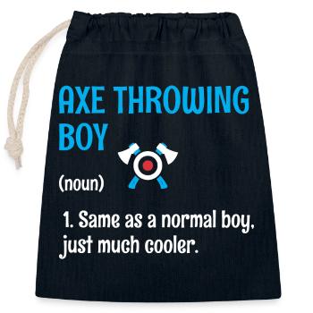 Axt Werfen Junge Definition Ziel Beilwerfer - Verschließbarer Geschenkbeutel aus Baumwolle (25x30cm) - Navy - Vorne