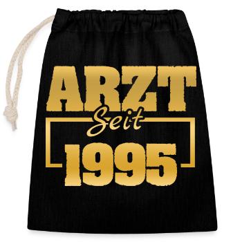 Ärztin 1995 - Verschließbarer Geschenkbeutel aus Baumwolle (25x30cm) - Schwarz - Vorne