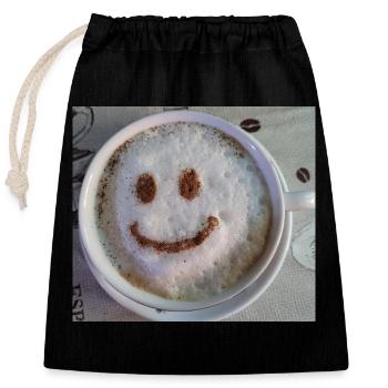 Coupe Smile - Sac cadeau en coton avec cordon (25 x 30 cm) - noir - Devant
