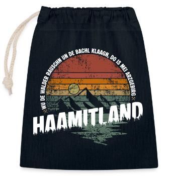 Heimatland Erzgebirge - Verschließbarer Geschenkbeutel aus Baumwolle (25x30cm) - Navy - Vorne