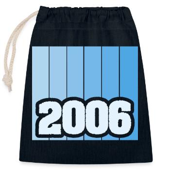 Year 2006 - Closable cotton gift bag (25x30cm) - navy - Front