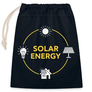 Logo du Cercle d’énergie solaire - Sac cadeau en coton avec cordon (25 x 30 cm) - bleu marine - Devant