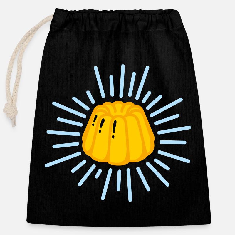 Pudding - Verschließbarer Geschenkbeutel aus Baumwolle (25x30cm) - Schwarz