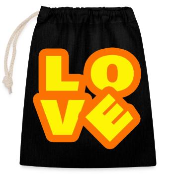 Love - Closable cotton gift bag (25x30cm) - black - Front